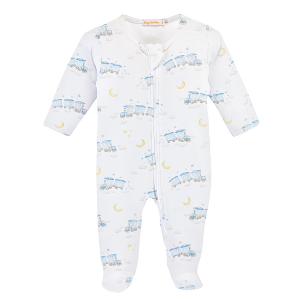 Little Train Printed Zipped Footie