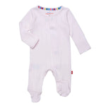 Love Lines Pointelle Footie, Pink