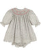 Luli & Me Fall Blossom Set, Pink Dress & Bloomers Set, Embroidery Handmade
