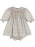 Luli & Me Fall Blossom Set, Pink Dress & Bloomers Set, Embroidery Handmade