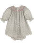 Luli & Me Fall Blossom Set, Pink Dress & Bloomers Set, Embroidery Handmade