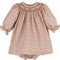 Luli & Me Mulberry Floral Bishop, Red Dress & Bloomers Set, Embroidery Handmade