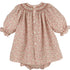 Luli & Me Mulberry Floral Bishop, Red Dress & Bloomers Set, Embroidery Handmade