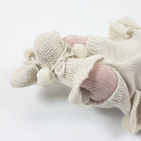 MIMI Frilled Alpaca Booties, Cloud