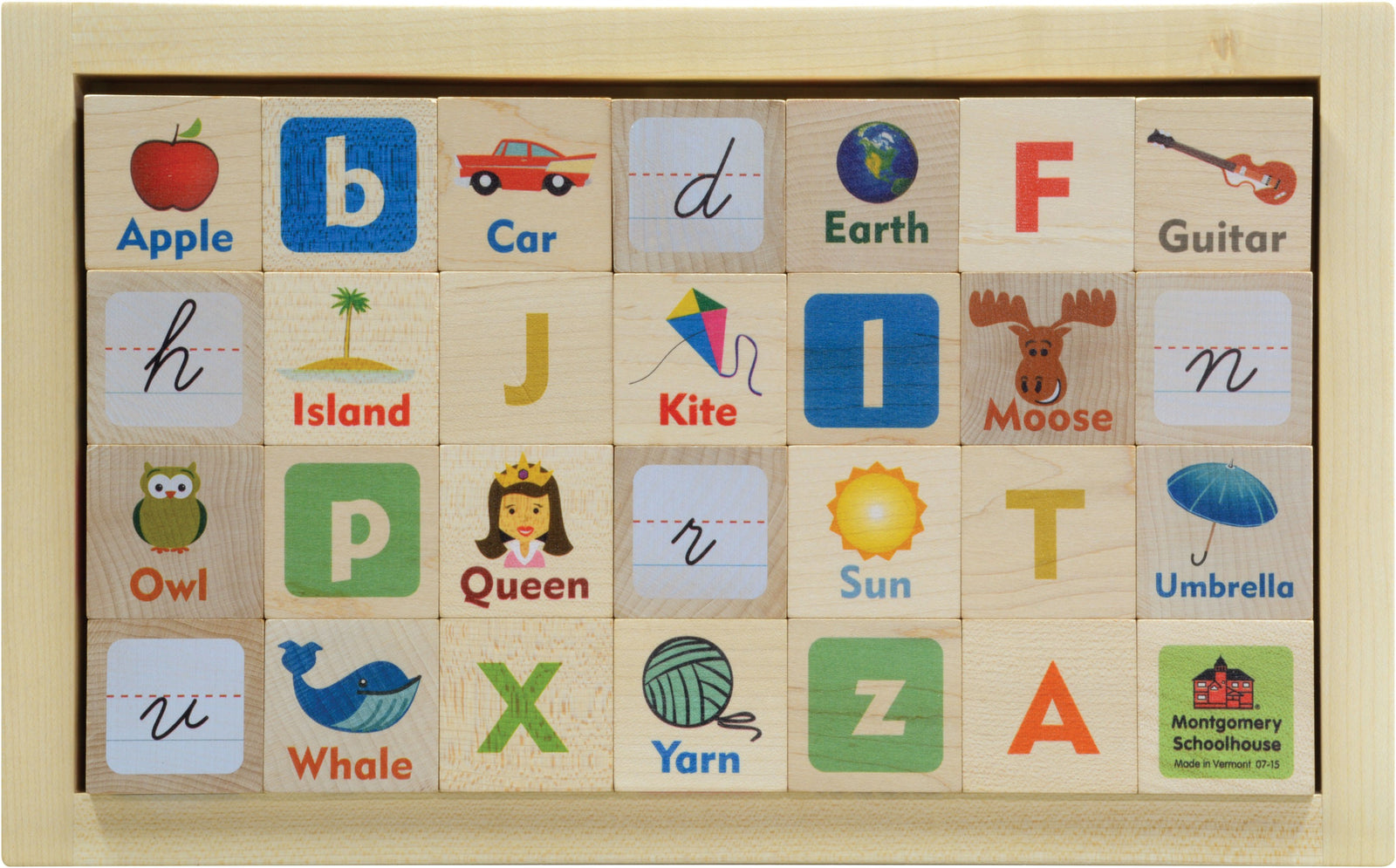 Maple Landmark Letter Picture Blocks with Tray