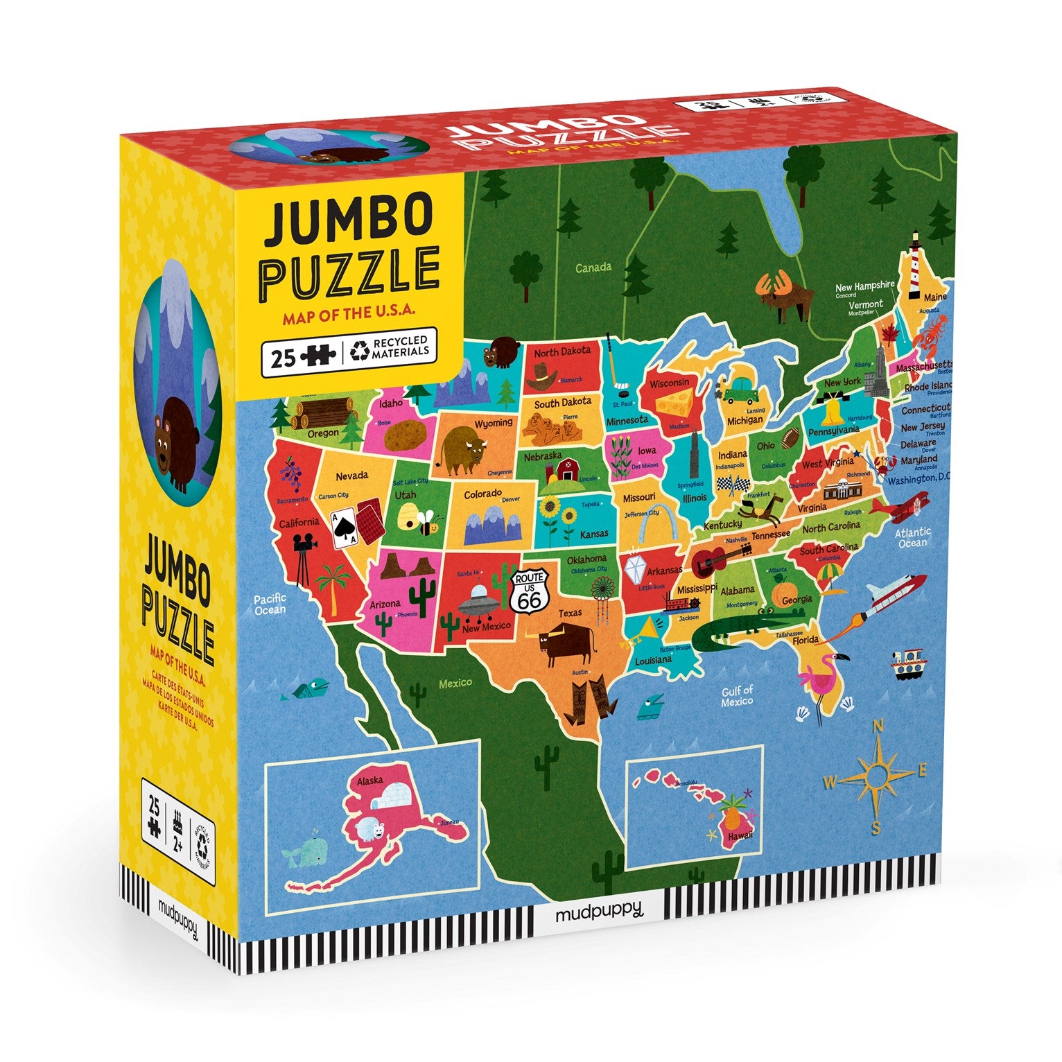 Mudpuppy Map of the USA Jumbo Puzzle