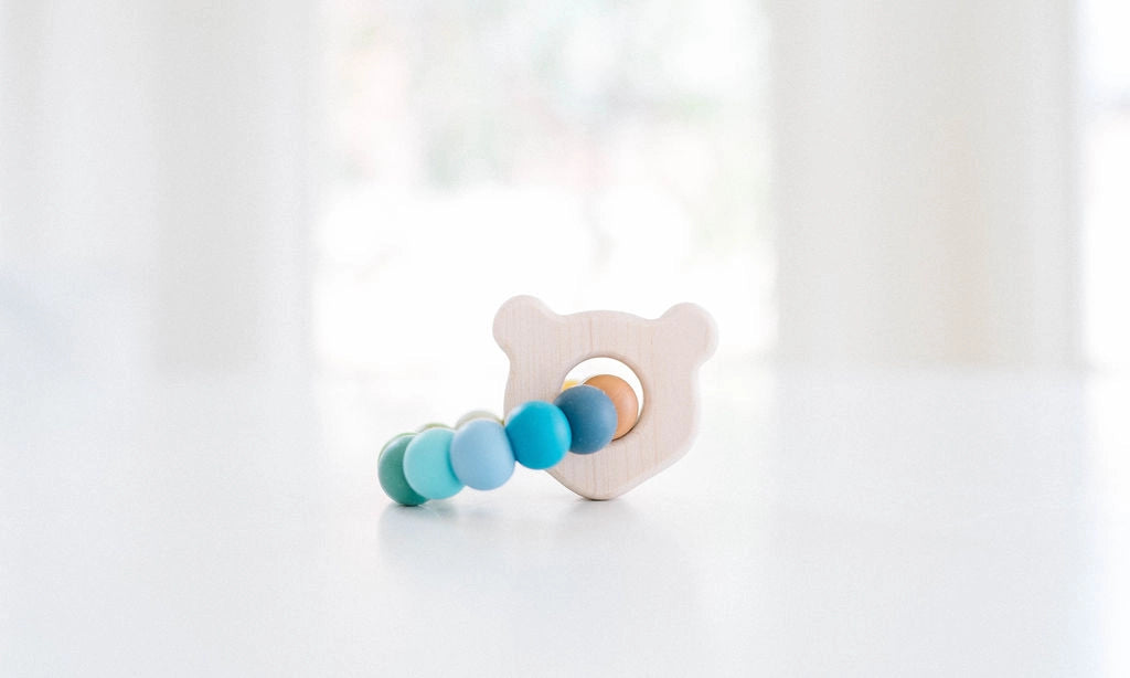 Bannor Toys Mini Bear Teething Toy Sensory Ring For Baby, Mountain