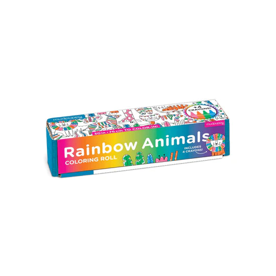 Mini Coloring Roll, Rainbow Animals