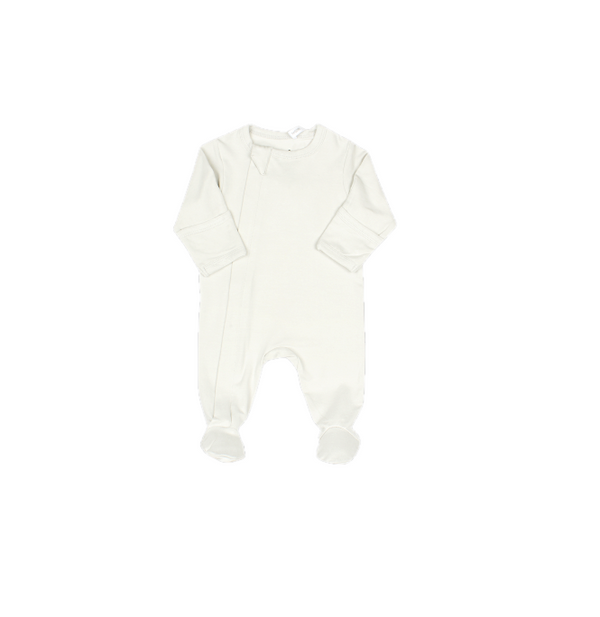 Modal Zipper Footie, Cream