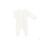Modal Zipper Ruffle Footie, Cream