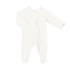 Modal Zipper Ruffle Footie, Cream