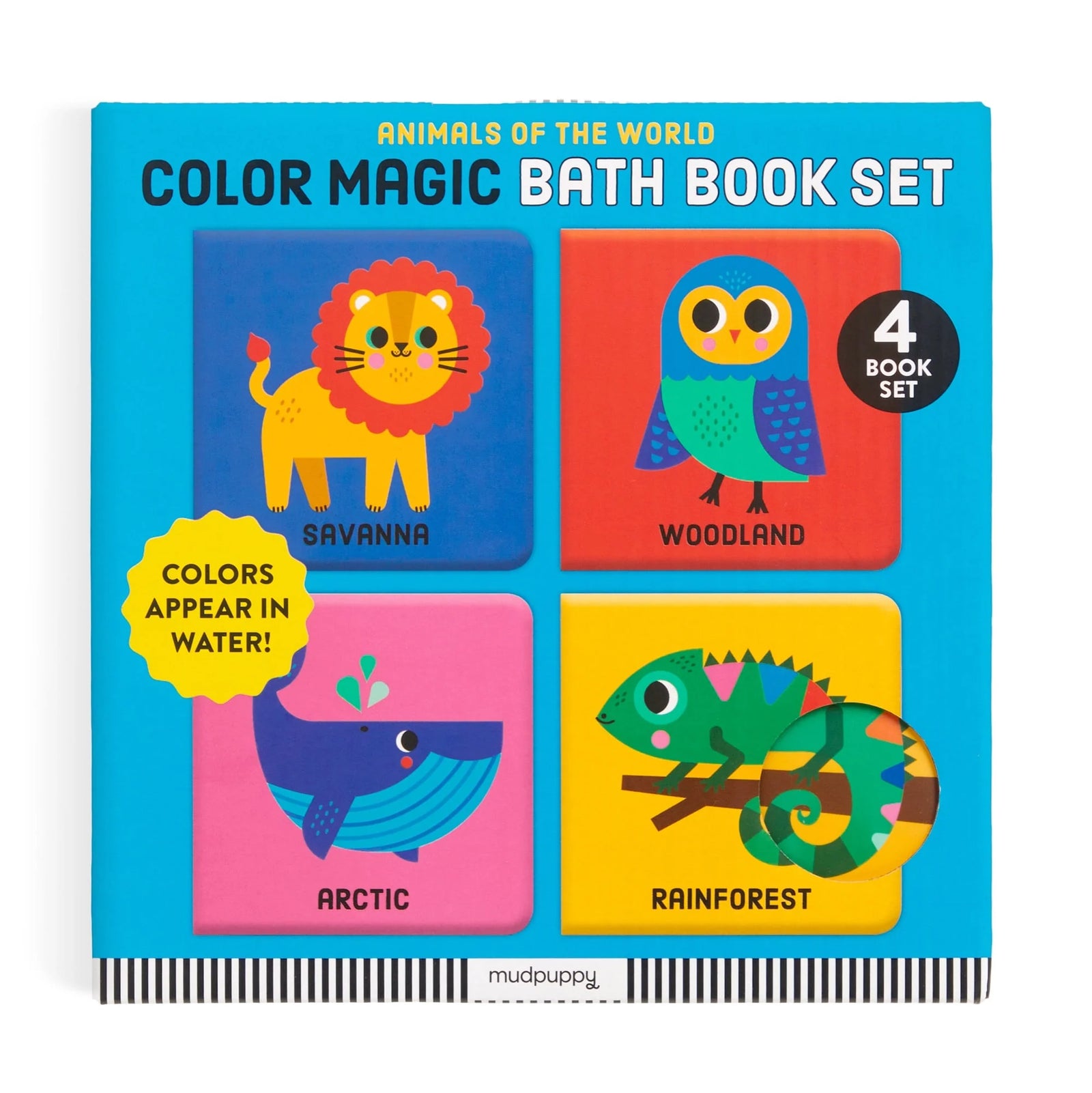 Mudpuppy Animals Of The World Color Magic Bath 4 Book Set