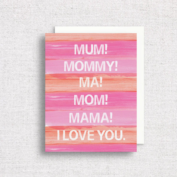 Mum Mommy Ma Greeting Card