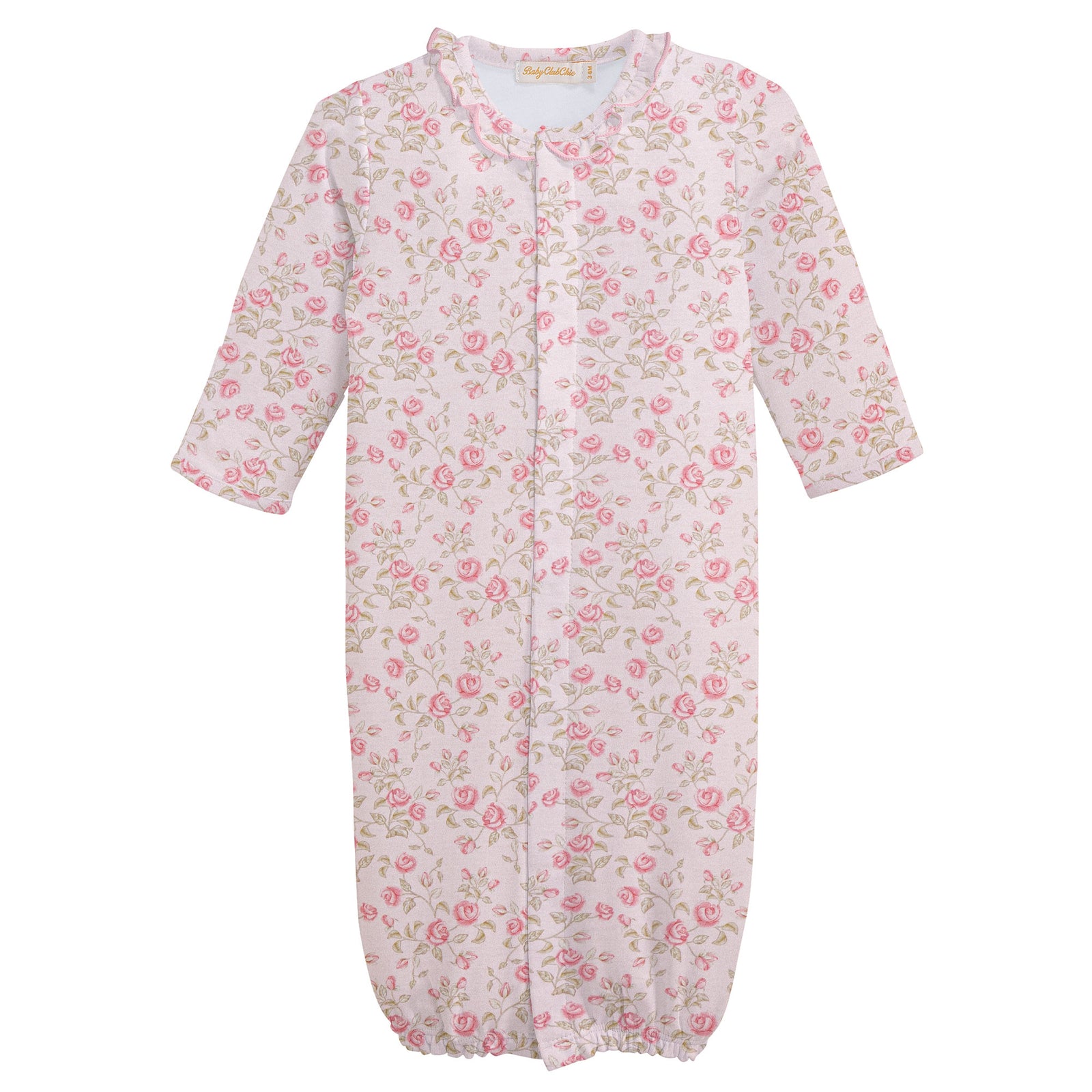 Baby Club Chic Velvet Petals Printed Pima Convertible Gown