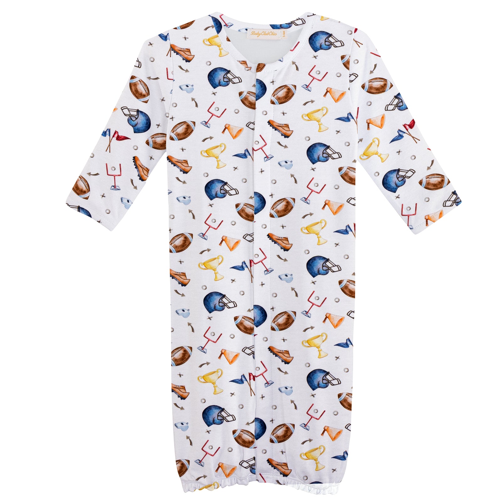 Baby Club Chic Game Day Printed Pima Convertible Gown