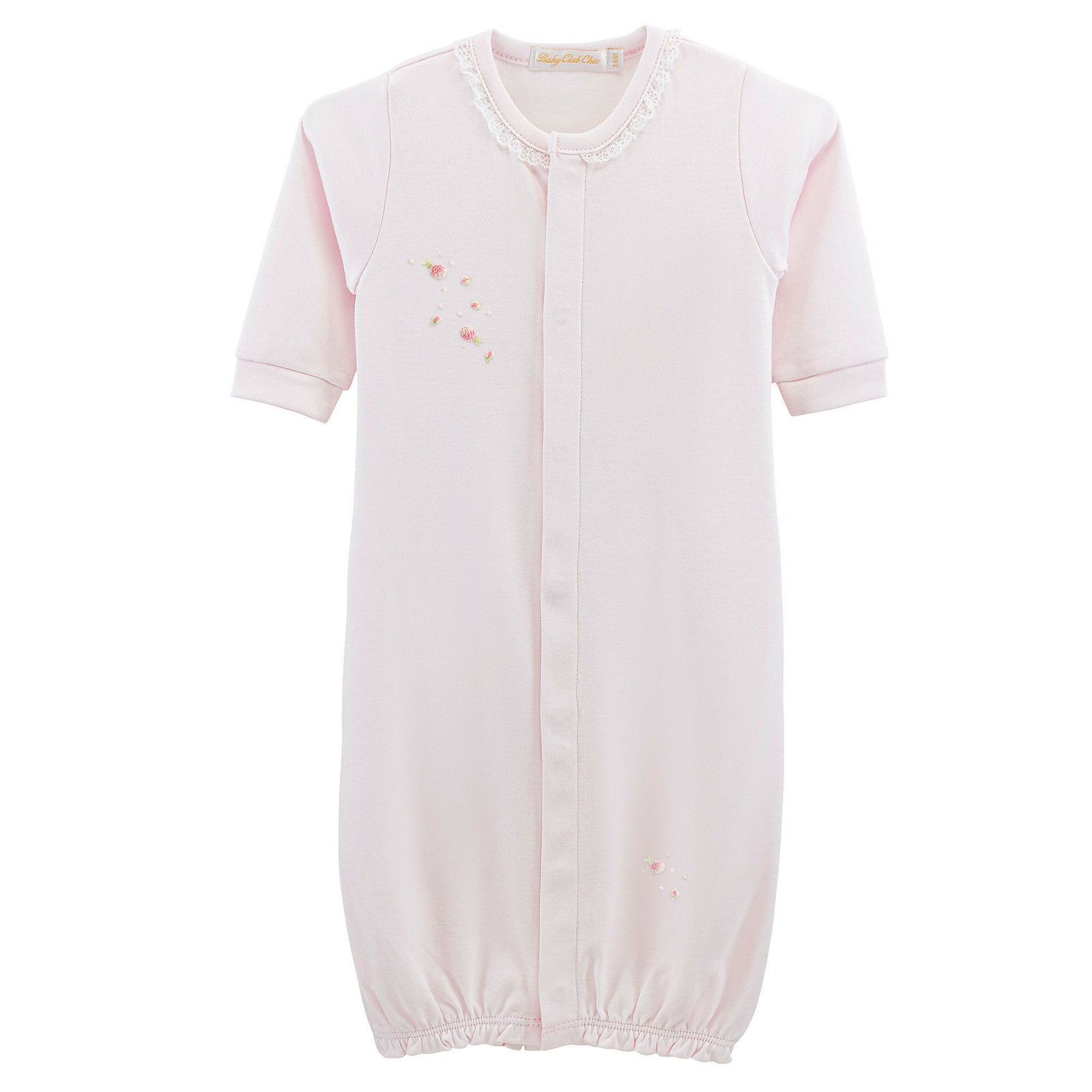 Baby Club Chic Spring Flowers Convertible Gown with Lace Trim