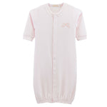 Baby Club Chic Pretty Bows Pink Convertible Gown with Lace Trim