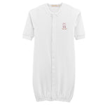 Baby Club Chic Sugarplum Steps Embroidered Pima Convertible Gown with Lace Trim