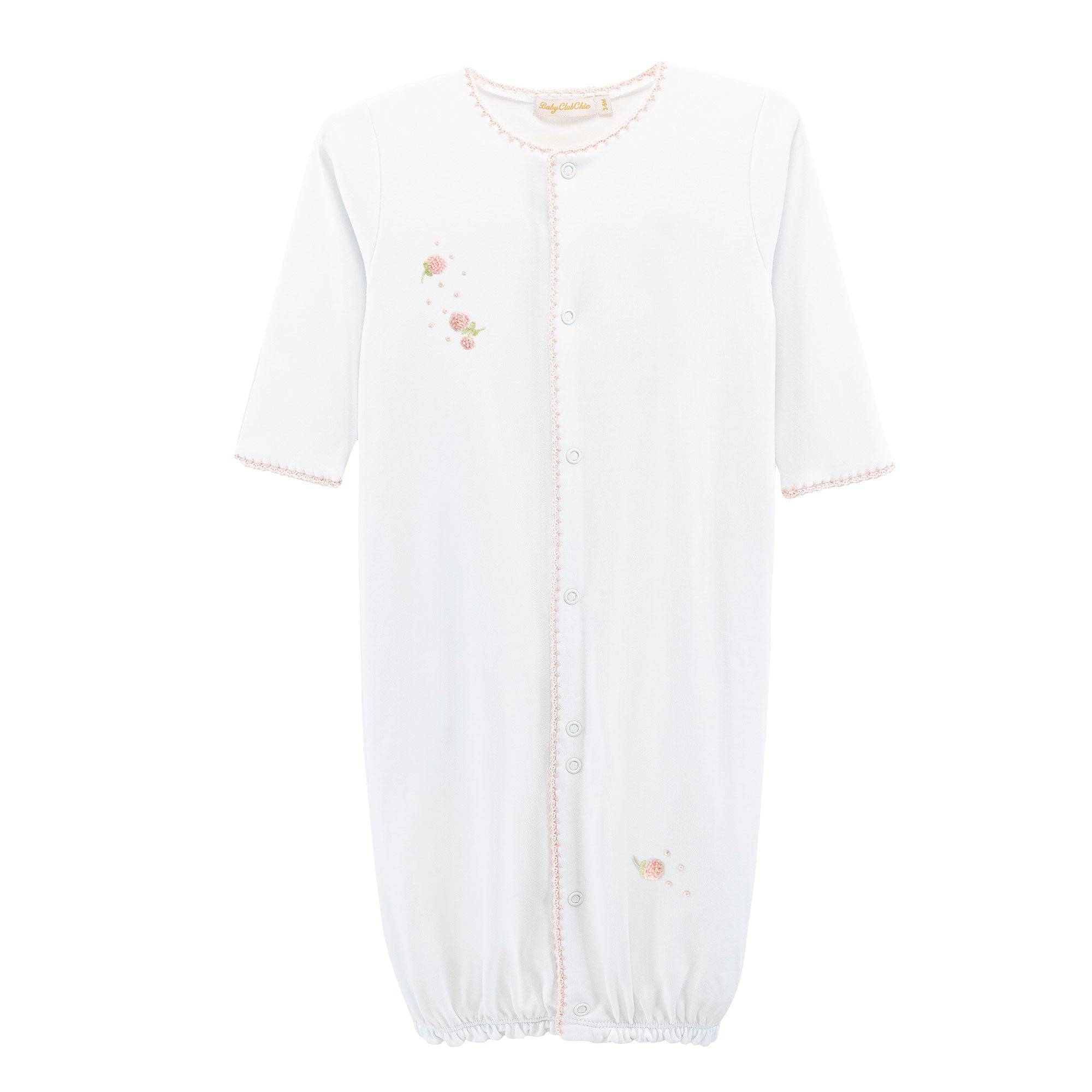 Baby Club Chic Spring Flowers Convertible Gown with Crochet Trim