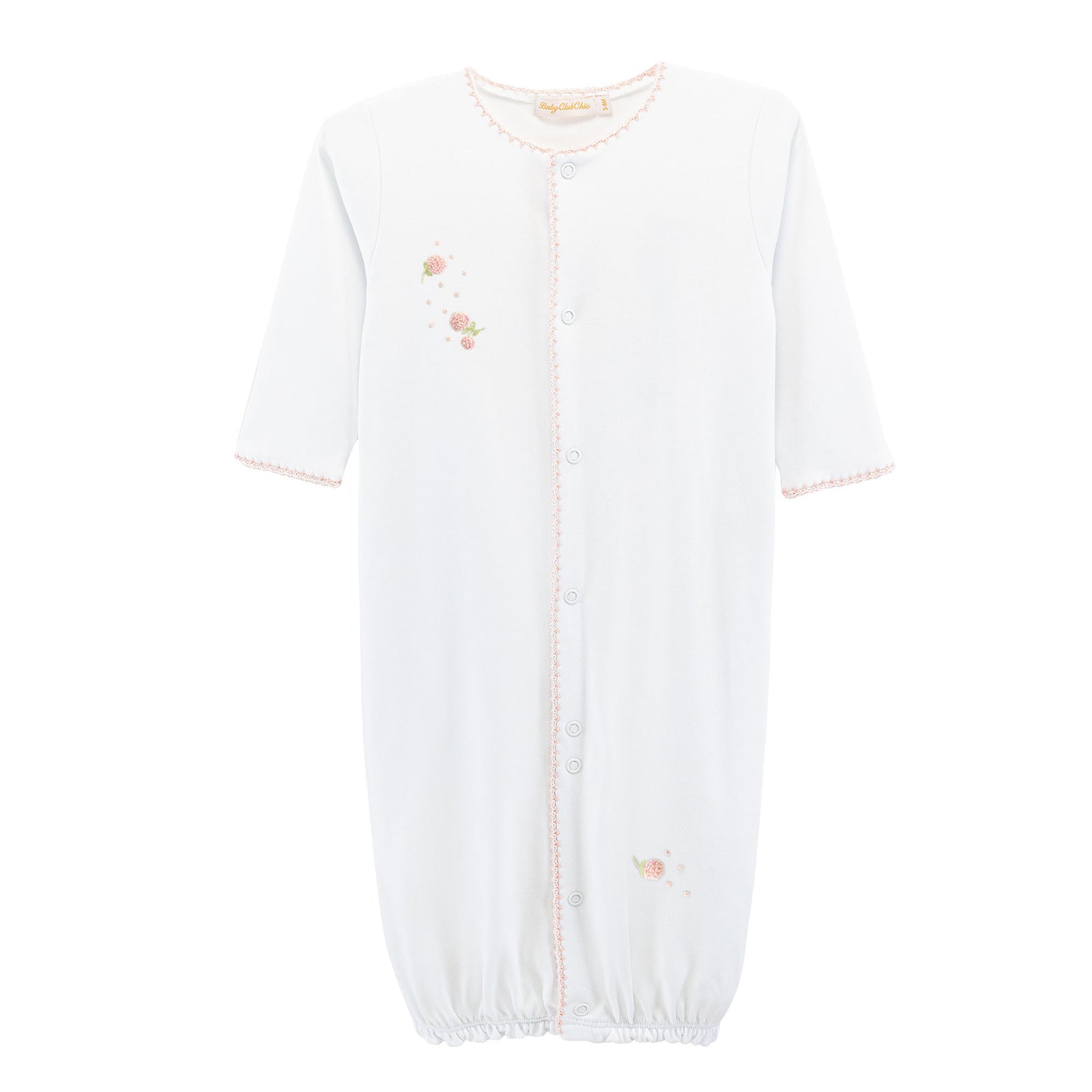 Baby Club Chic Spring Flowers Convertible Gown with Crochet Trim