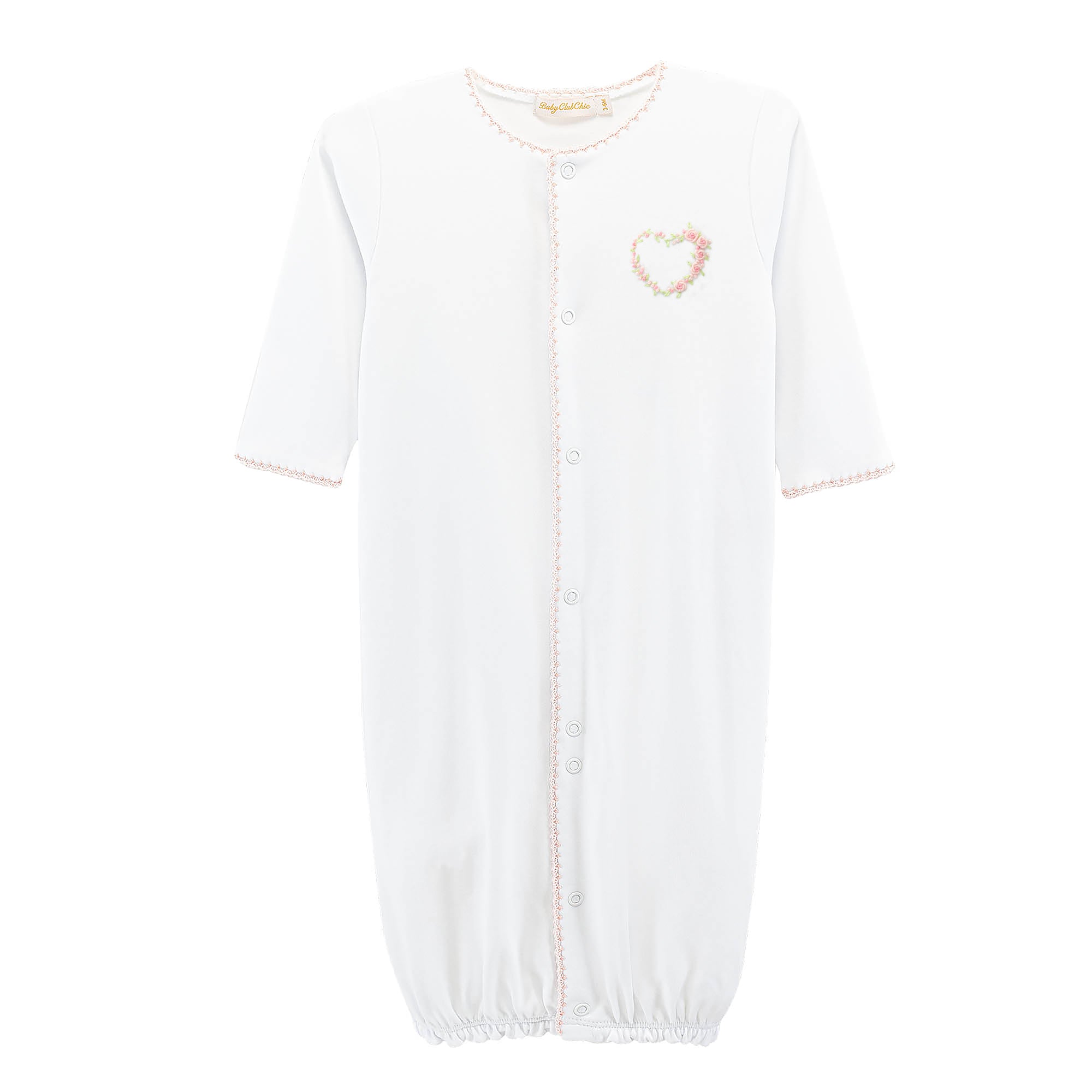 Baby Club Chic Sweet Heart Convertible Gown with Crochet Trim