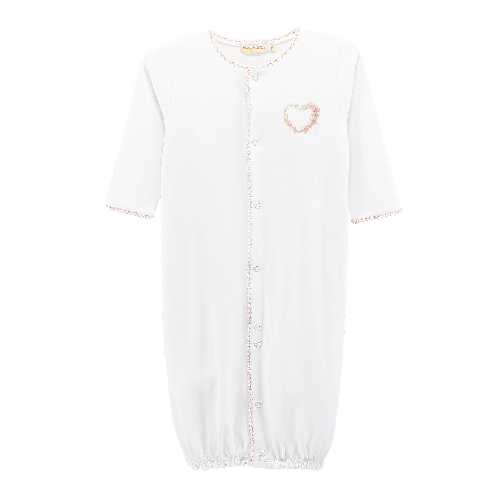 Baby Club Chic Sweet Heart Convertible Gown with Crochet Trim