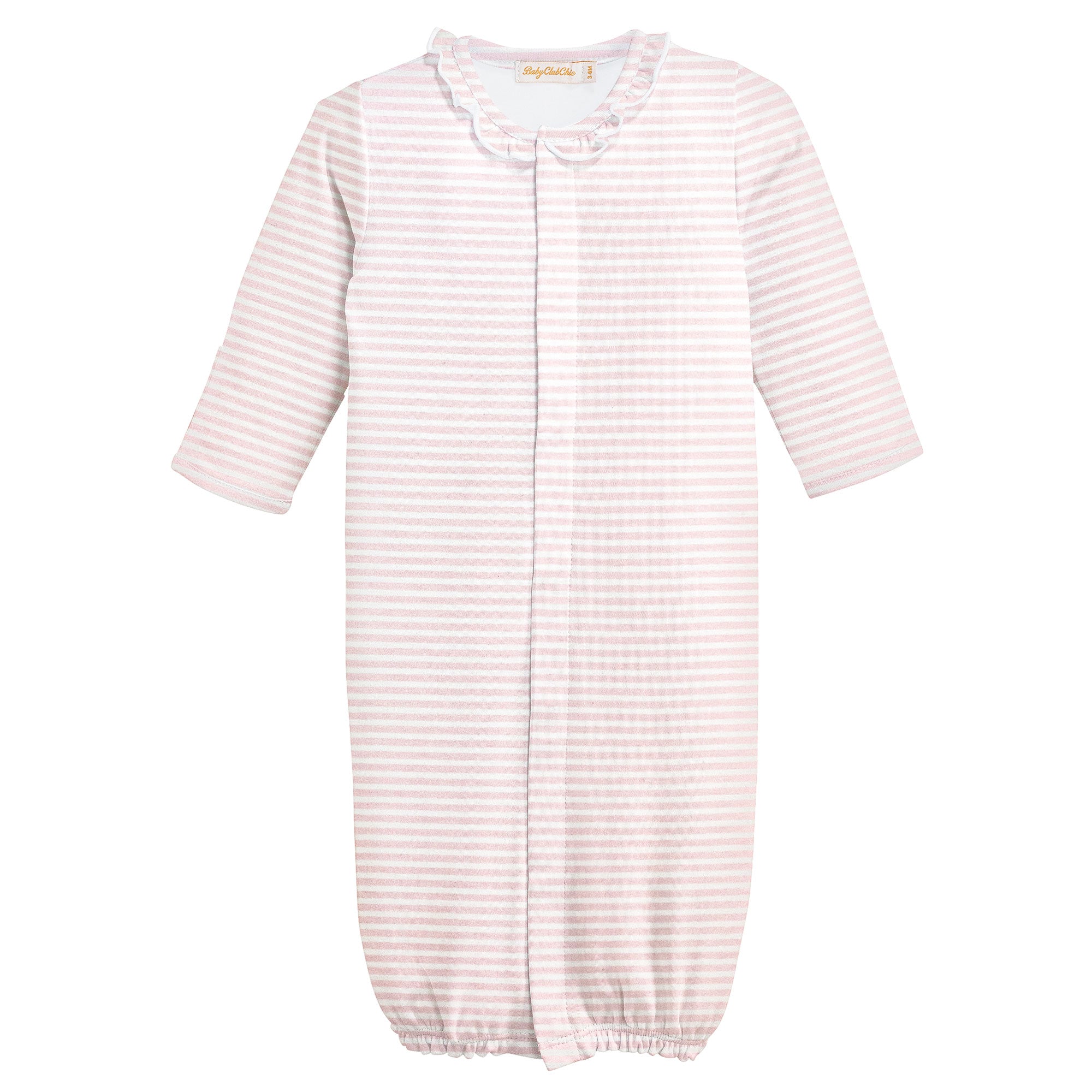 Pink Stripes III Printed Conv. Gown w/Ruffle