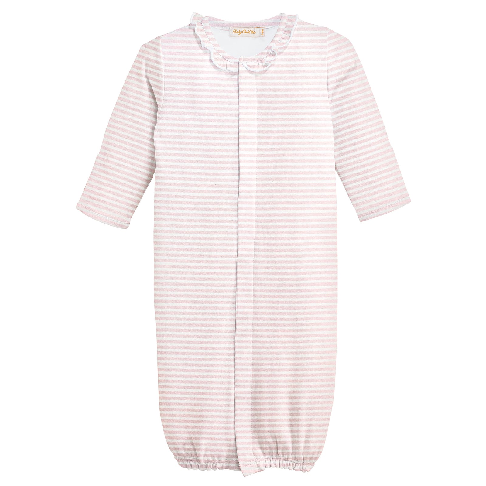 Pink Stripes III Printed Conv. Gown w/Ruffle