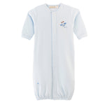 Baby Club Chic Sky Adventure Blue Convertible Gown with Piping Trim