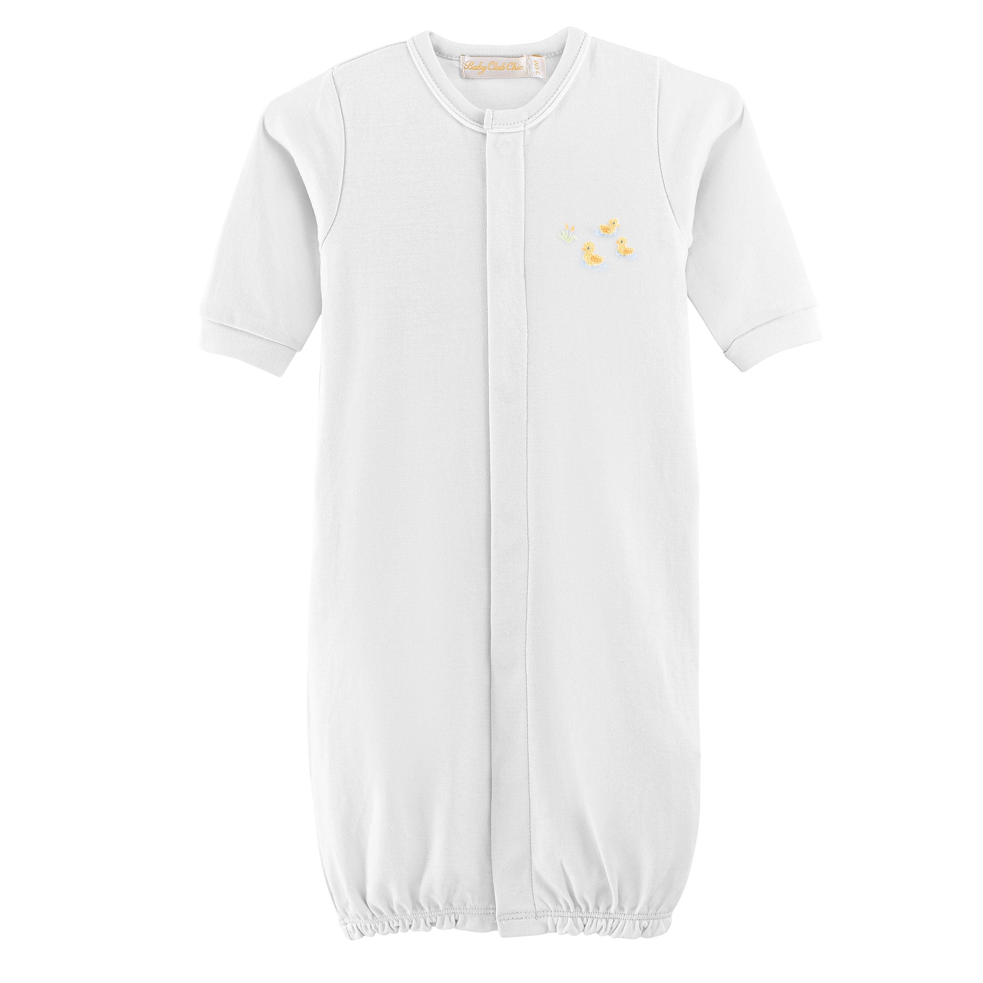Baby Club Chic Three Little Ducks Convertible Gown with Piping Trim