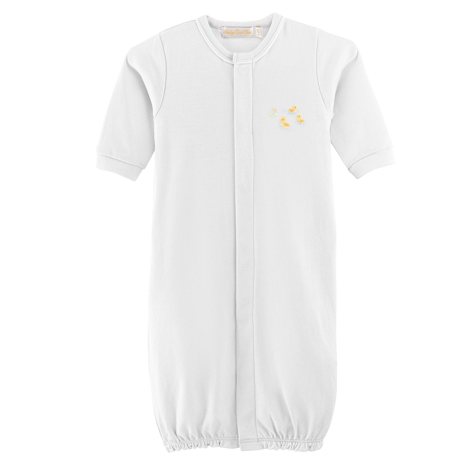 Baby Club Chic Three Little Ducks Convertible Gown with Piping Trim