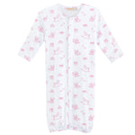 Tiny Baby Toys Printed Convertible Gown, Pink