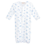 Tiny Baby Toys Printed Convertible Gown, Blue