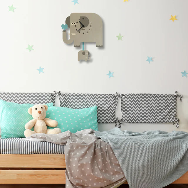 Popclox Pendulum Clock, Squirt Elephant (Wood)