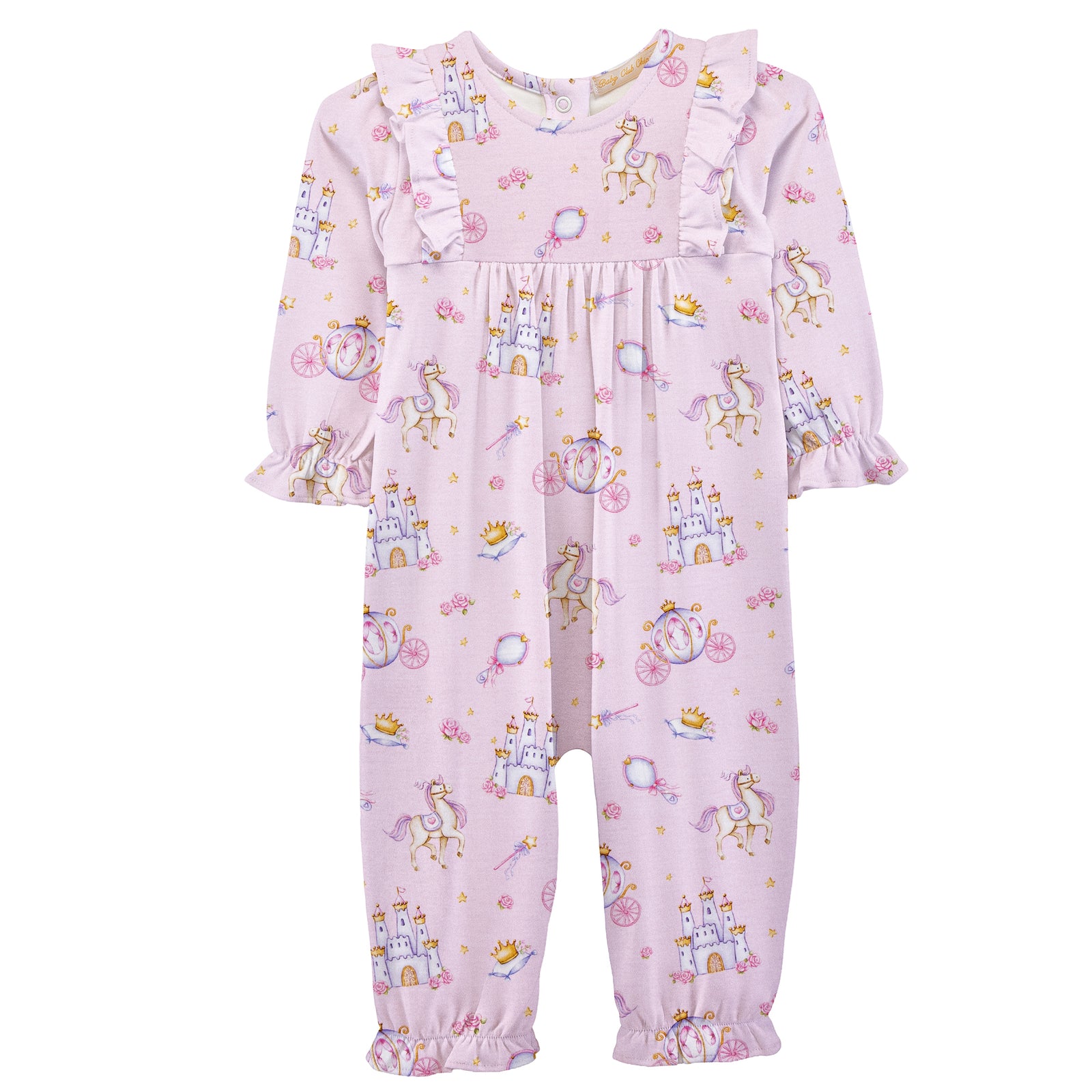 Baby Club Chic Castle Magic Printed Pima Playsuit with Ruffles