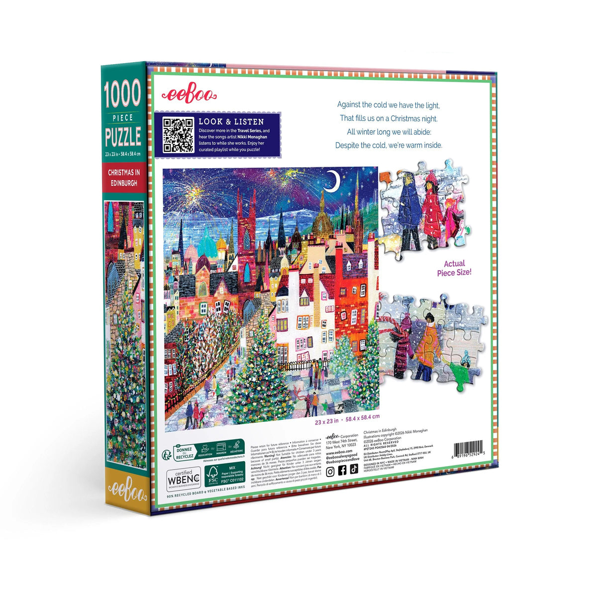 Eeboo Christmas in Edinburgh 1000 Piece Puzzle
