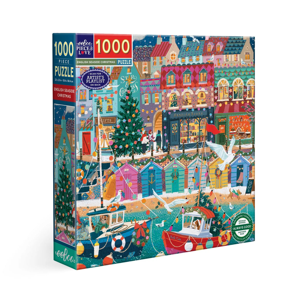 Eeboo English Seaside Christmas 1000 Piece Puzzle