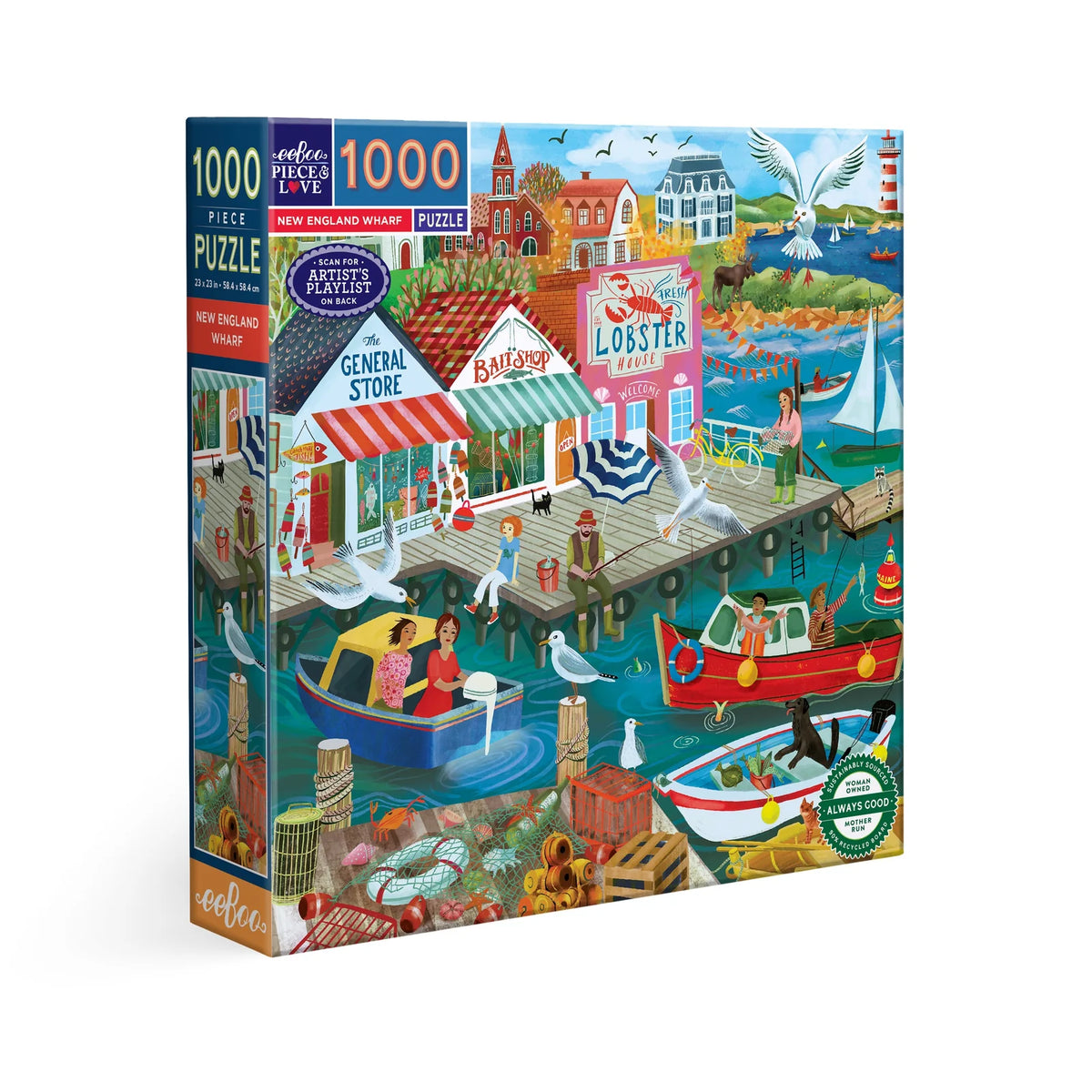 Eeboo New England Wharf 1000 Piece Puzzle
