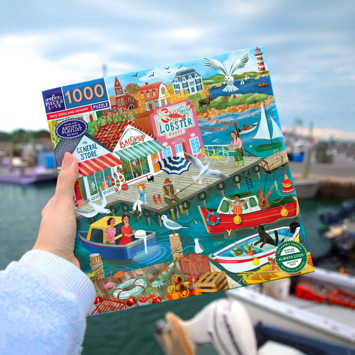 Eeboo New England Wharf 1000 Piece Puzzle