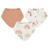 Crane Baby Parker Rainbow/Butterfly Bandana-Style Muslin Bib Set