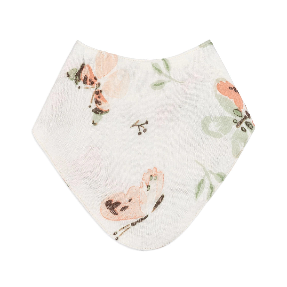Crane Baby Parker Rainbow/Butterfly Bandana-Style Muslin Bib Set