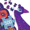 Peacock 500pc Puzz'Art Shaped Jigsaw Puzzle