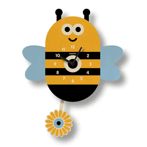 Popclox Pendulum Clock, Bee (Wood)