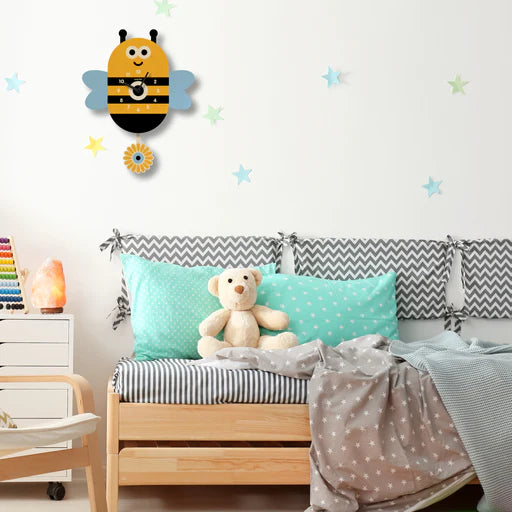 Popclox Pendulum Clock, Bee (Wood)