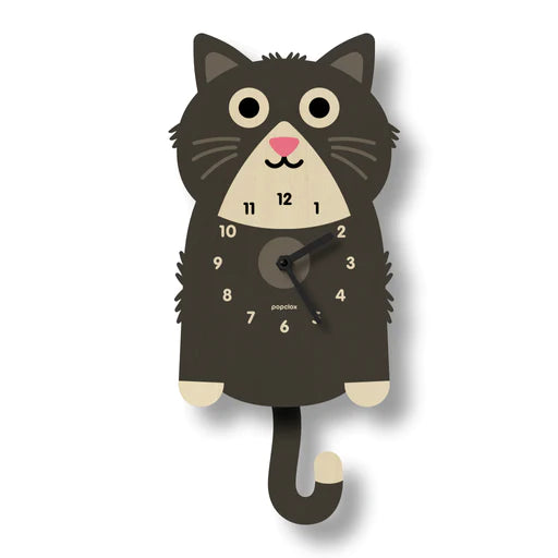 Popclox Pendulum Clock, Kitten (Wood)