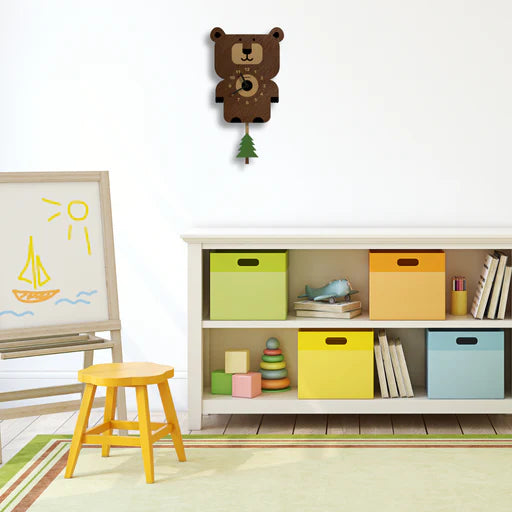 Popclox Pendulum Clock, Bear (Wood)