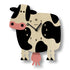 Popclox Pendulum Clock, Cow (Wood)