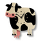 Popclox Pendulum Clock, Cow (Wood)