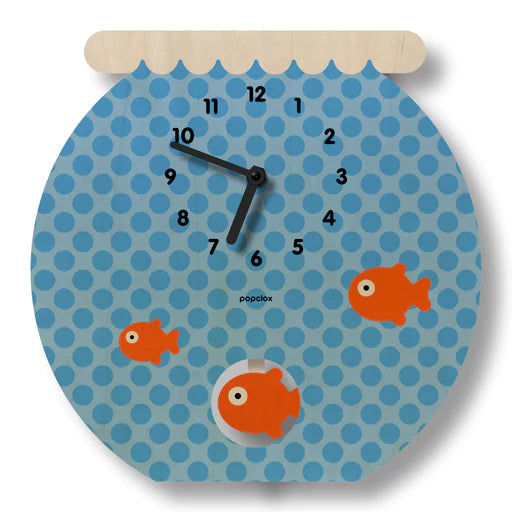 Popclox Pendulum Clock, Fishbowl (Wood)