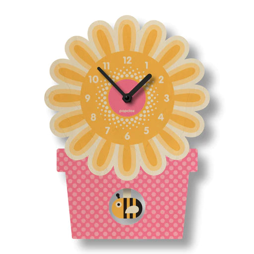 Popclox Pendulum Clock, Flowerpot (Wood)